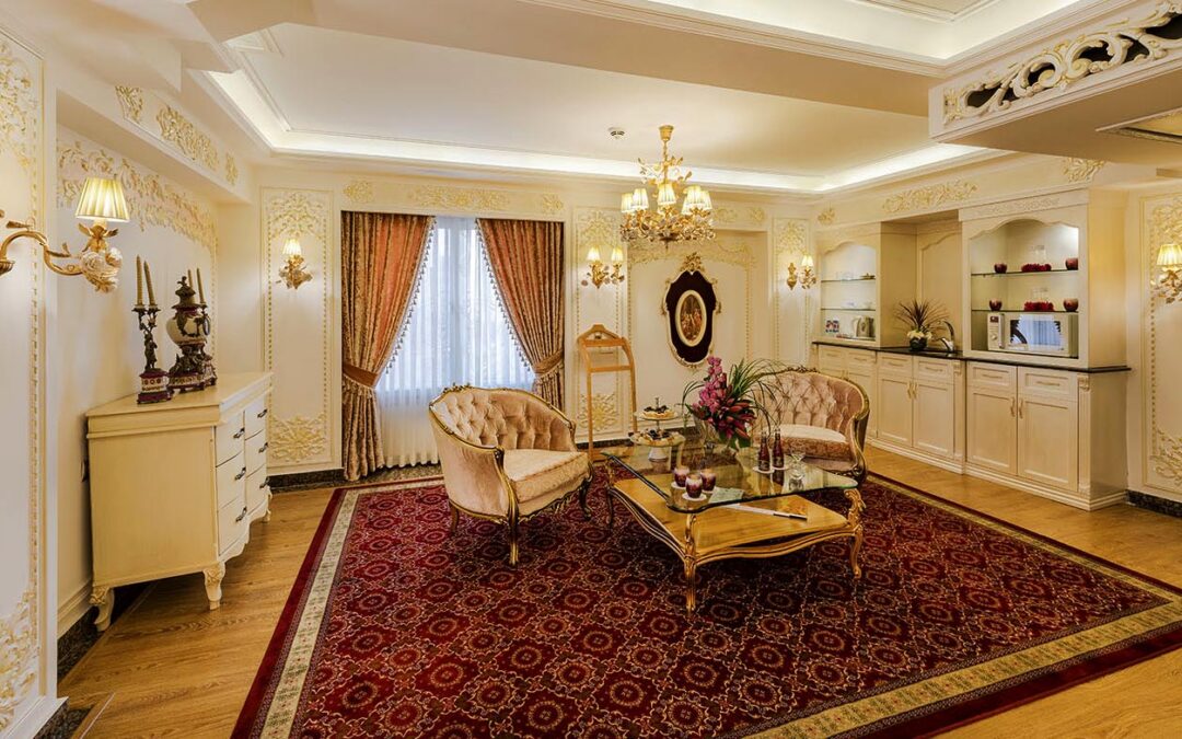 مشخصات لوکس‌ ترین اتاق های هتل قصر طلایی مشهد